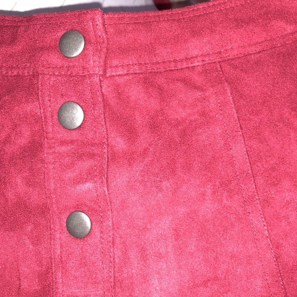 Suede Button Down Skirt